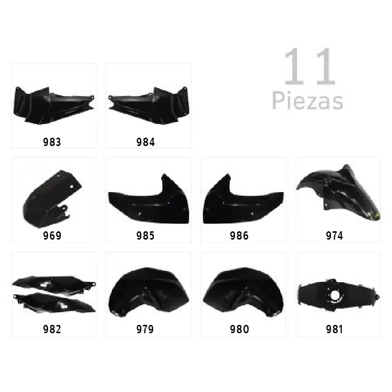 KIT CARENADO FZ16 11P NEGRO