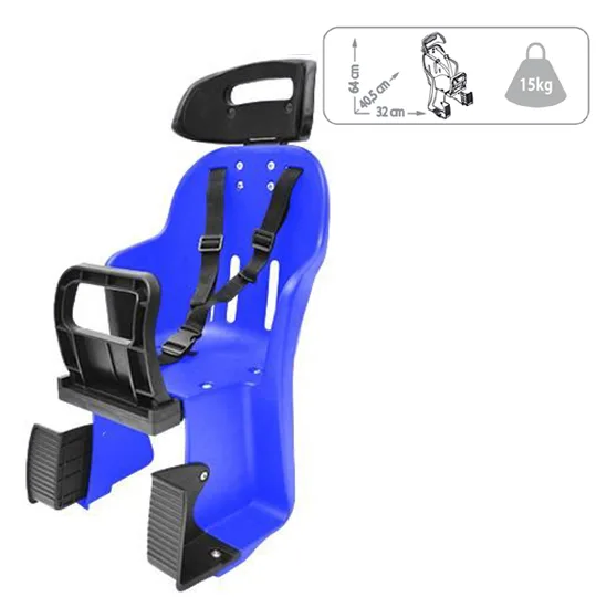 SILLA TRASERA DE NIÑOS BICIC AZUL CON PROTECCIONES