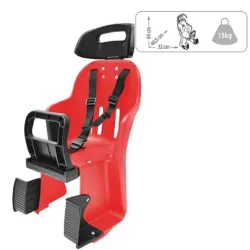 SILLA TRASERA DE NIÑOS BICIC ROJA PROTECCIONES