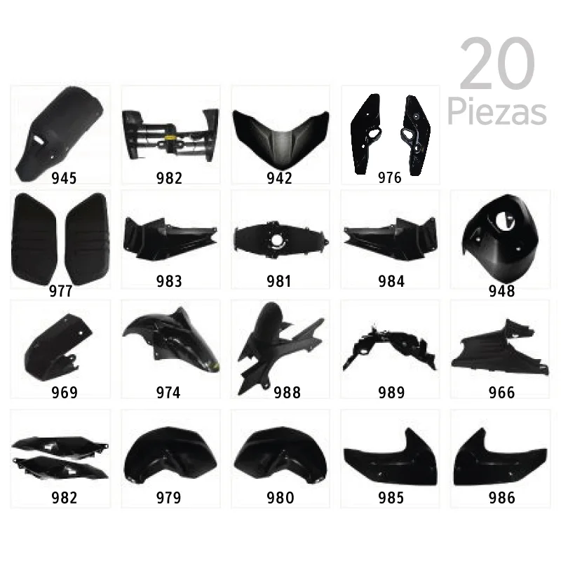 KIT CARENADO FZ16 20P NEGRO YAMAHA FZ16