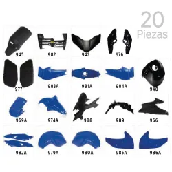 KIT CARENADO FZ16 20P AZUL YAMAHA FZ16