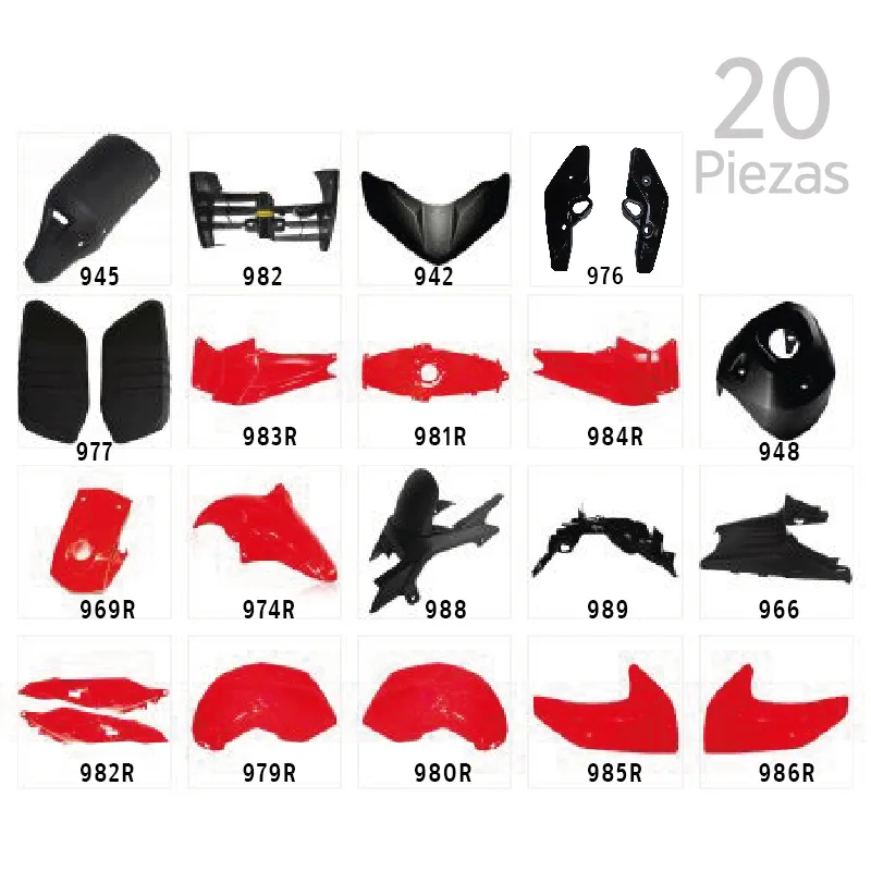 KIT CARENADO FZ16 20P ROJO YAMAHA FZ16