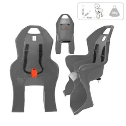 SILLA TRASERA DE NIÑOS BICIC gris compacta  p/15kg c/kit