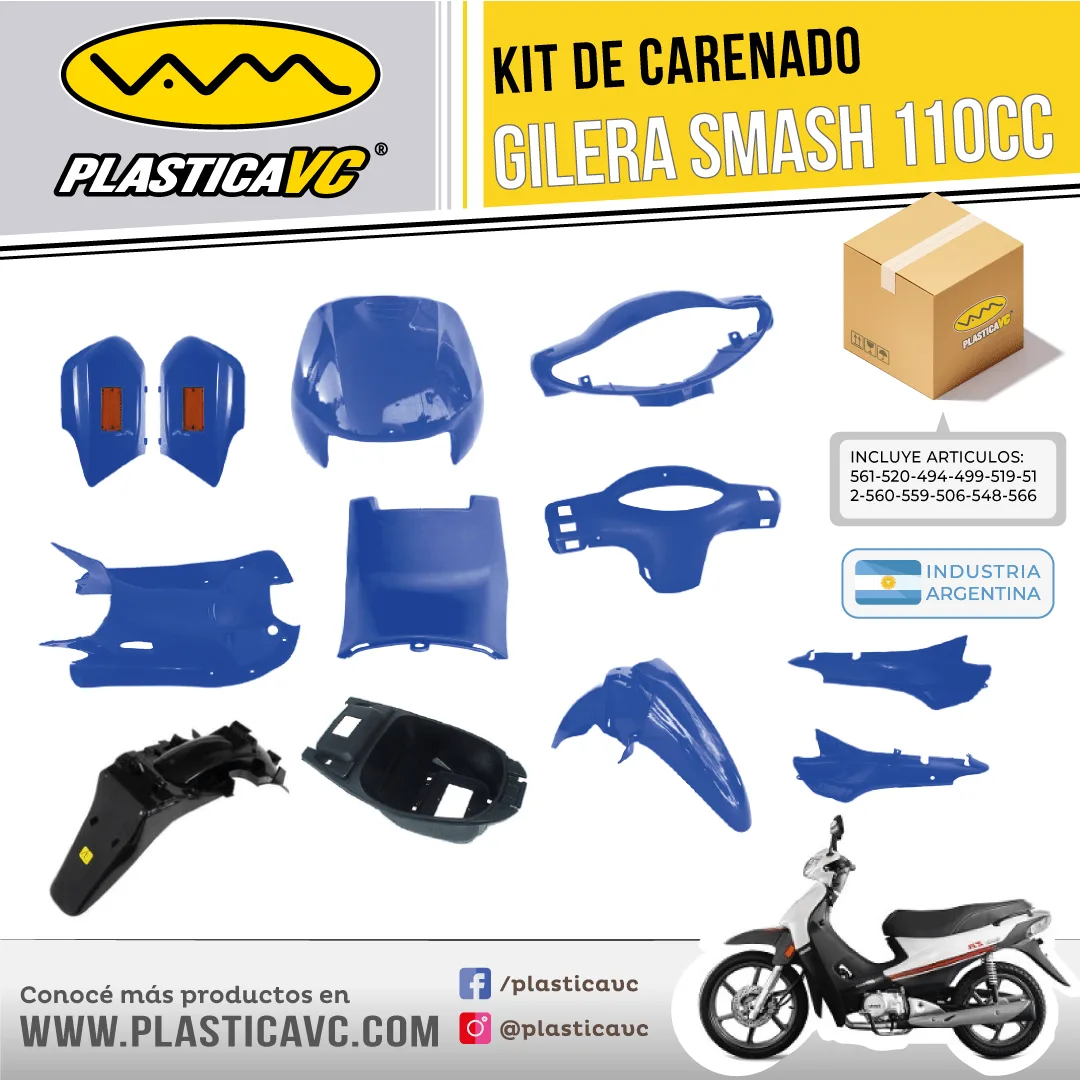 KIT CARENADO SMASH /BIZ/OTRAS 110cc 11p AZUL