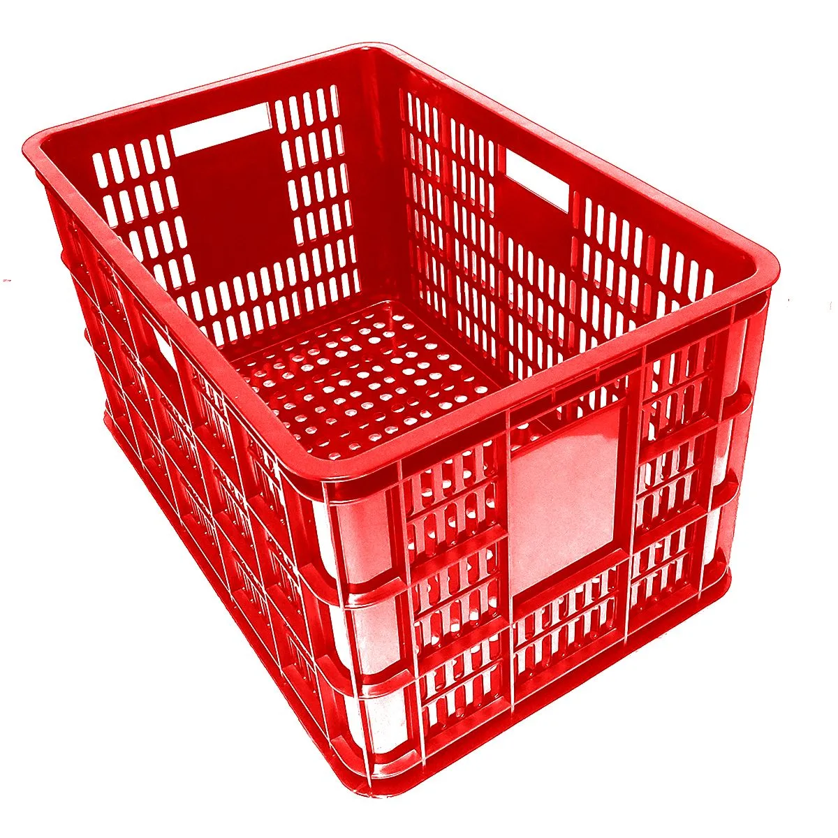 Canasto Plastico Reforzado api MULTIUSO 57x38x30 ROJO