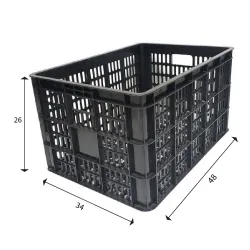Canasto Plastico Reforzado api MULTIUSO  48x34x26 NEGRO