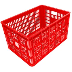 Canasto Plastico Reforzado api MULTIUSO  48x34x26 rojo