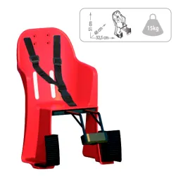 SILLA DEL. PREMIUM NIÑOS ROJA CON PROTECCIONES DE PIE 10KG