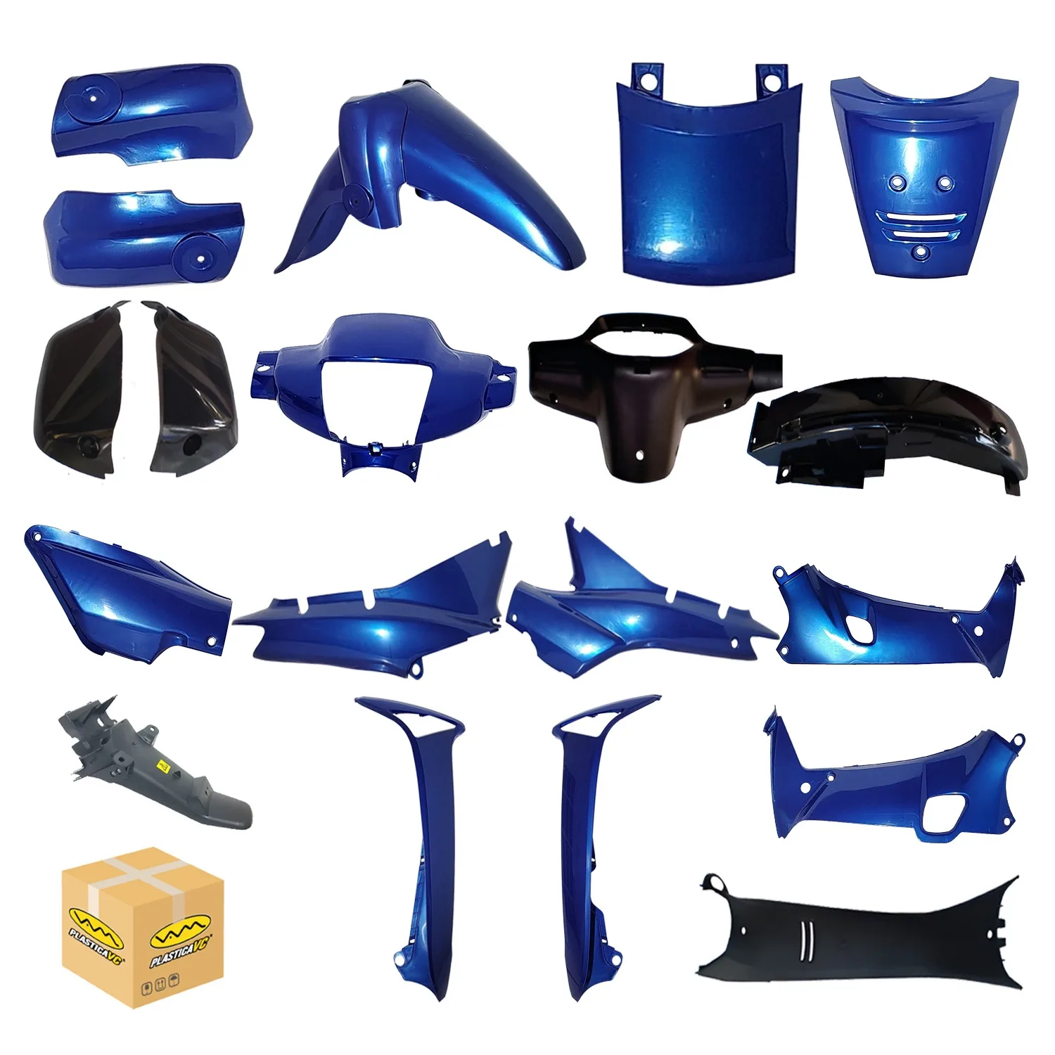 KIT CARENADO HONDA WAVE 18P 2006 al 2012 AZUL METALIZADO