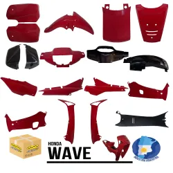 KIT CARENADO HONDA WAVE 18P 2006 al 2012 ROJO METALIZADO