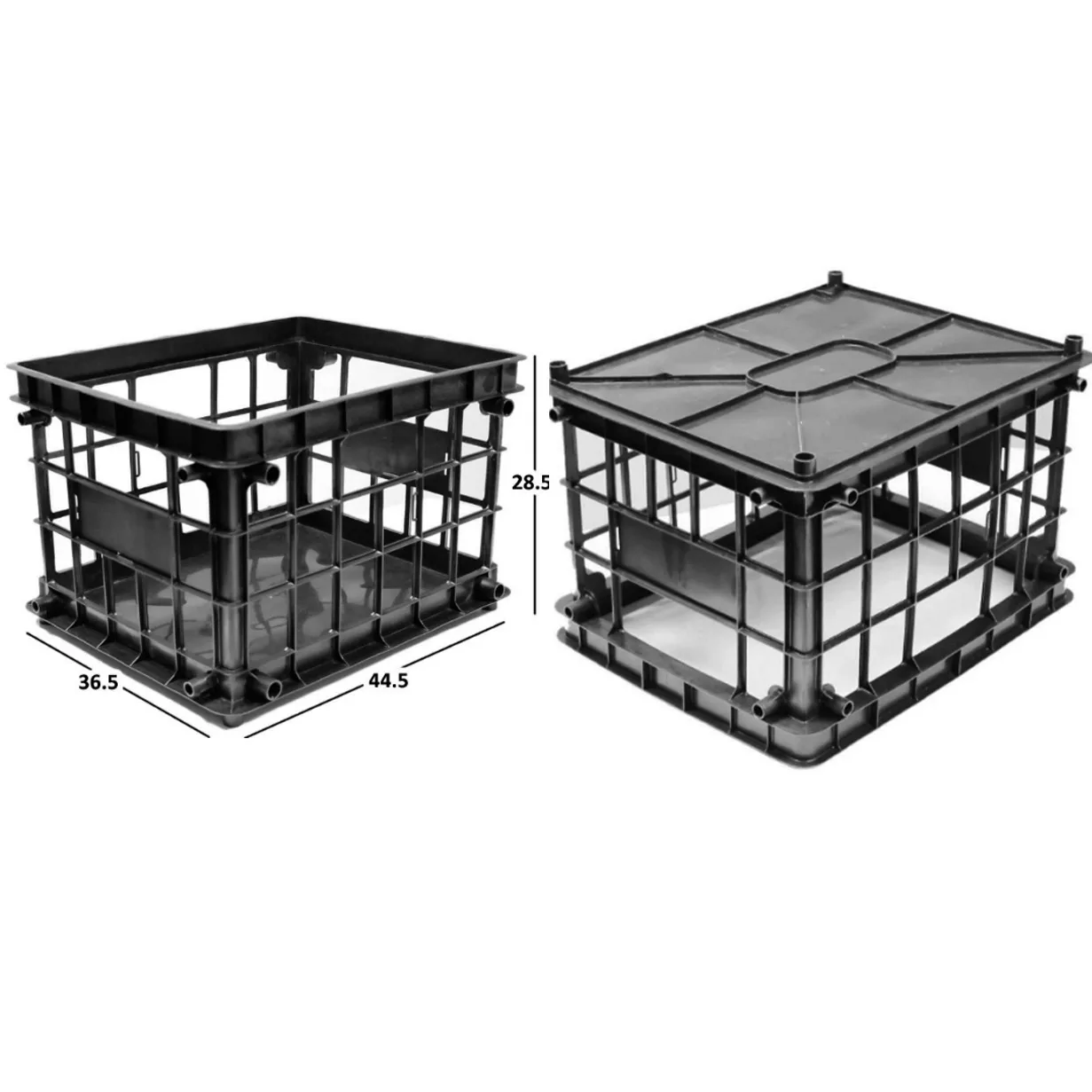 Canasto Plastico encastrable MULTIUSO  36.5x44.5x28.5 negro