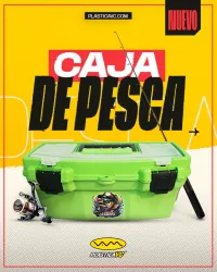 CAJA PESCA 16" VERDE C/BAN TAPA ORG. 40,5X20,5X18 500GR
