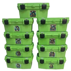 CAJA PESCA 16" VERDE C/BAN TAPA ORG. 40,5X20,5X18 500GR