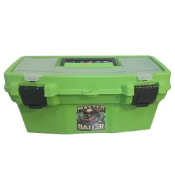 CAJA PESCA 16" VERDE C/BAN TAPA ORG. 40,5X20,5X18 500GR