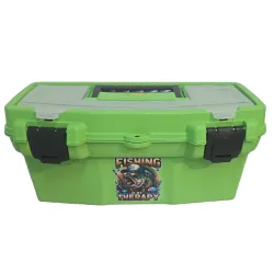 CAJA PESCA 16" VERDE C/BAN TAPA ORG. 40,5X20,5X18 500GR