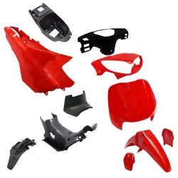 KIT CARENADO Zanella ZB 2010 OTRAS 110cc 11p + BOX ROJO BITONO