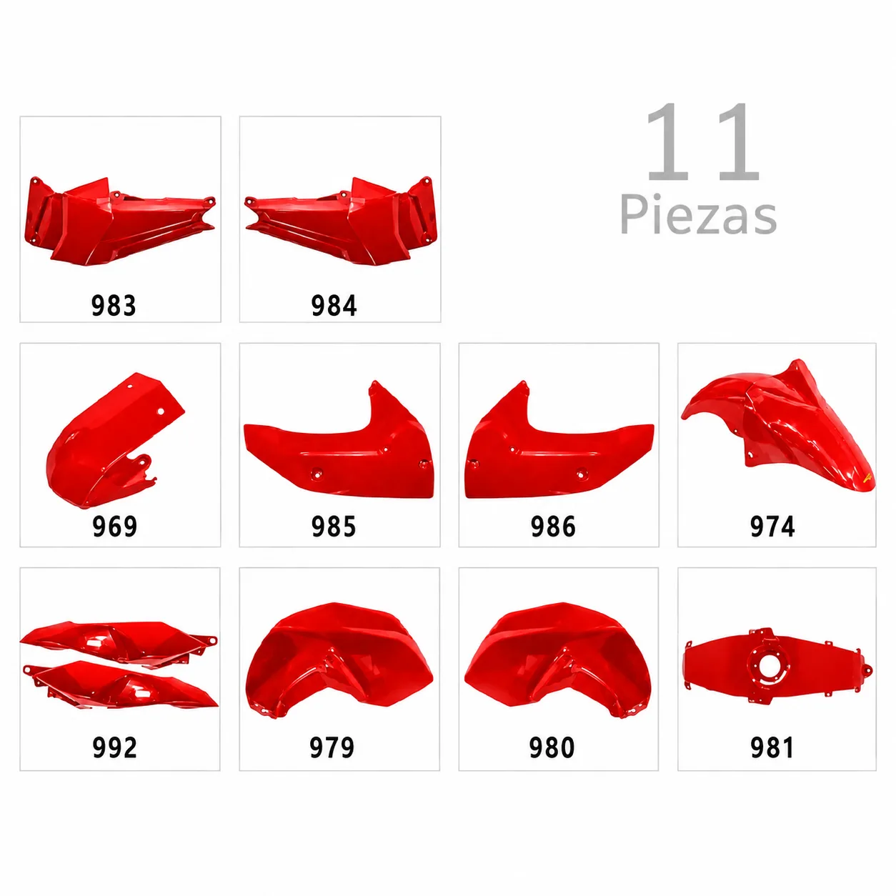 KIT CARENADO FZ16 11P ROJO YAMAHA FZ16