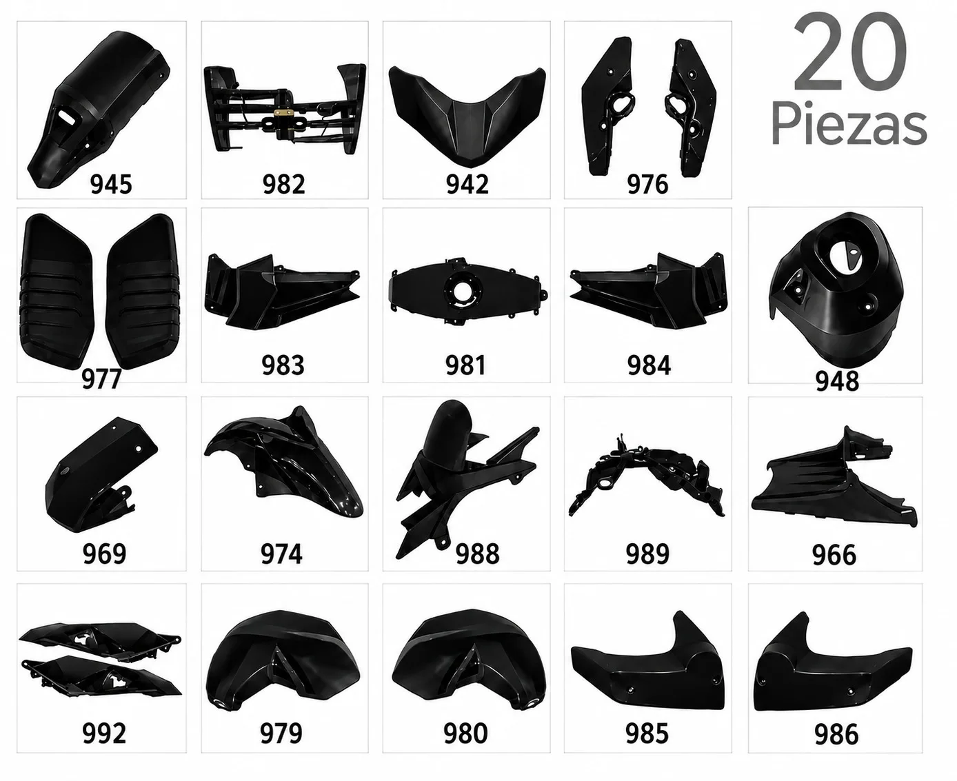 KIT CARENADO FZ16 20P NEGRO YAMAHA FZ16