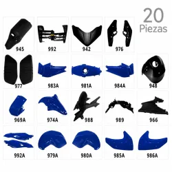 KIT CARENADO FZ16 20P AZUL YAMAHA FZ16