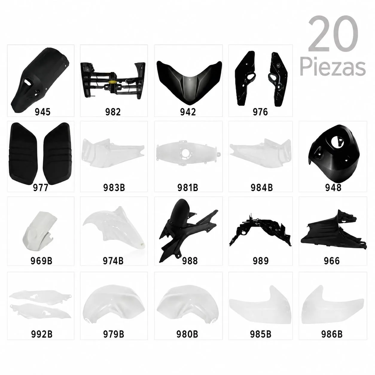 KIT CARENADO FZ16 20P BLANCO YAMAHA FZ16