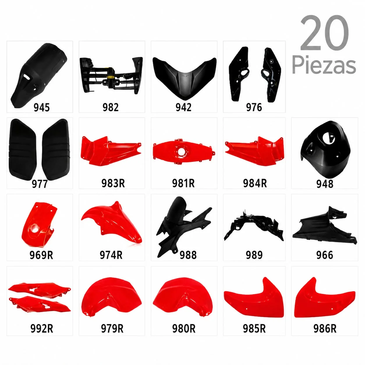 KIT CARENADO FZ16 20P ROJO YAMAHA FZ16