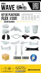 KIT CARENADO HONDA WAVE 18P 2006 al 2012 blanco