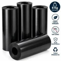 Film Strech SIN cono X 8 kgs NEGRO 100% VIRGEN