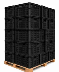 Canasto Plastico Reforzado 65L MULTIUSO 57x38x30 negro