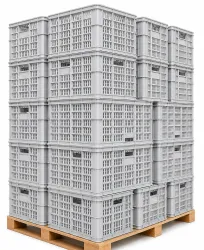 Canasto Plastico Reforzado 65L MULTIUSO 57x38x30 PLATA APILAL