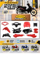 KIT CARENADO MOTOMEL BLITZ 110 MODELO NUEVO V8 / PLUS ROJO/N