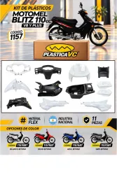 KIT CARENADO MOTOMEL BLITZ 110 MODELO NUEVO V8 / PLUS BLAN/NE