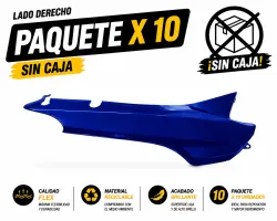 CARENADO LATERAL DERECHO X10 BIZ/SMASH Y OTRAS AZUL PAQUETE X 10 UNIDADES SIN CAJA