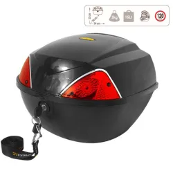 BAUL PORTA OBJETOS 16 LITROS 25X36X34 P/ MOTO Y BICICLETAS Con doble ojo de gato